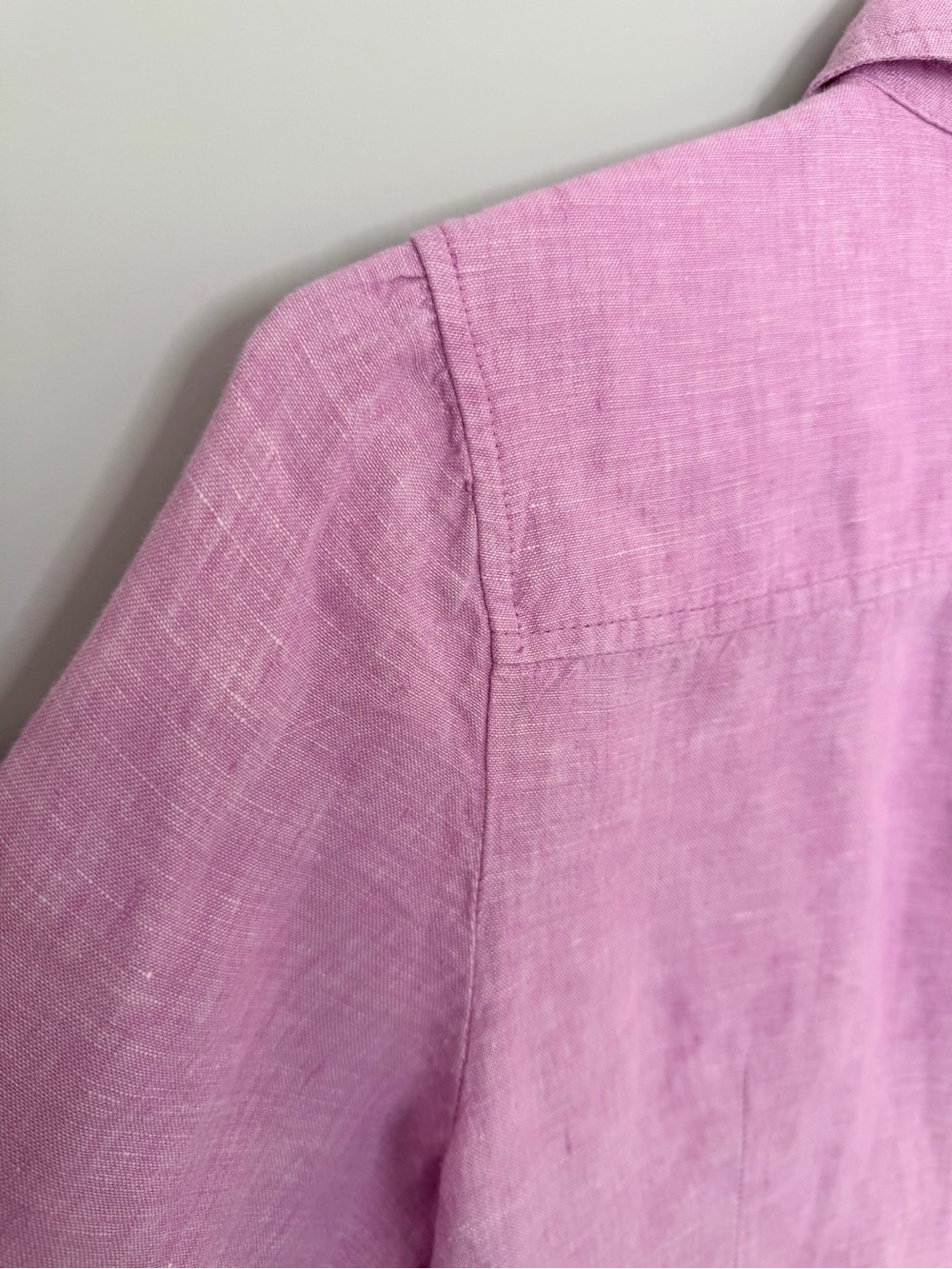 J.CREW Women’s Slim perfect shirt in Baird McNutt Irish linen in Pink L3026 - Picture 7 of 9